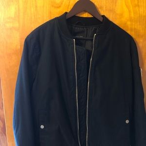 Zara Mens Navy Bomber Jacket Size Small